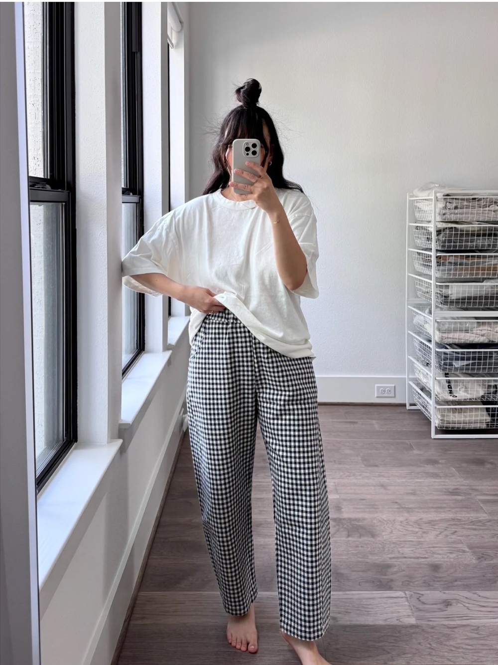 Le Bon Shoppe Arc Pants - Navy Gingham - Picture 2 of 5